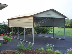 Boxed Eave Style Carport with One Panel Each Side
